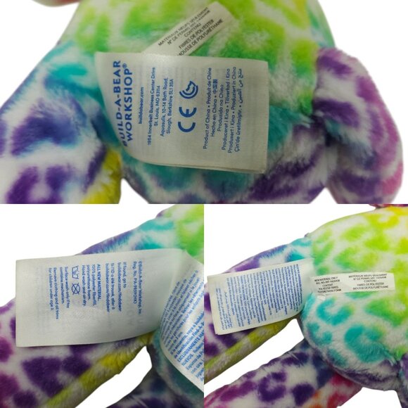 Build A Bear Amanda Rainbow Leopard Stuffed Animal Toy 16" Plush Purple Eyes BAB - Picture 6 of 11